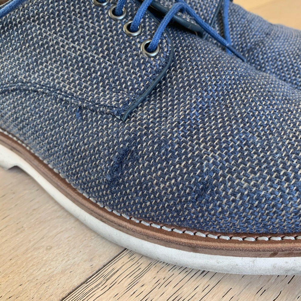 Grenson Blue Canvas Oxfords - Picture 7 of 8